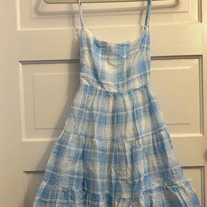 Princess Polly Blue and White Plaid Dress